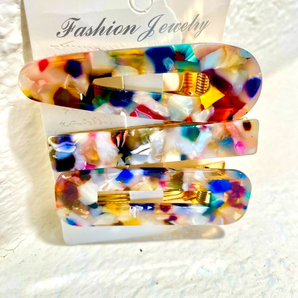 Multi-Color 3 piece Hair Clips